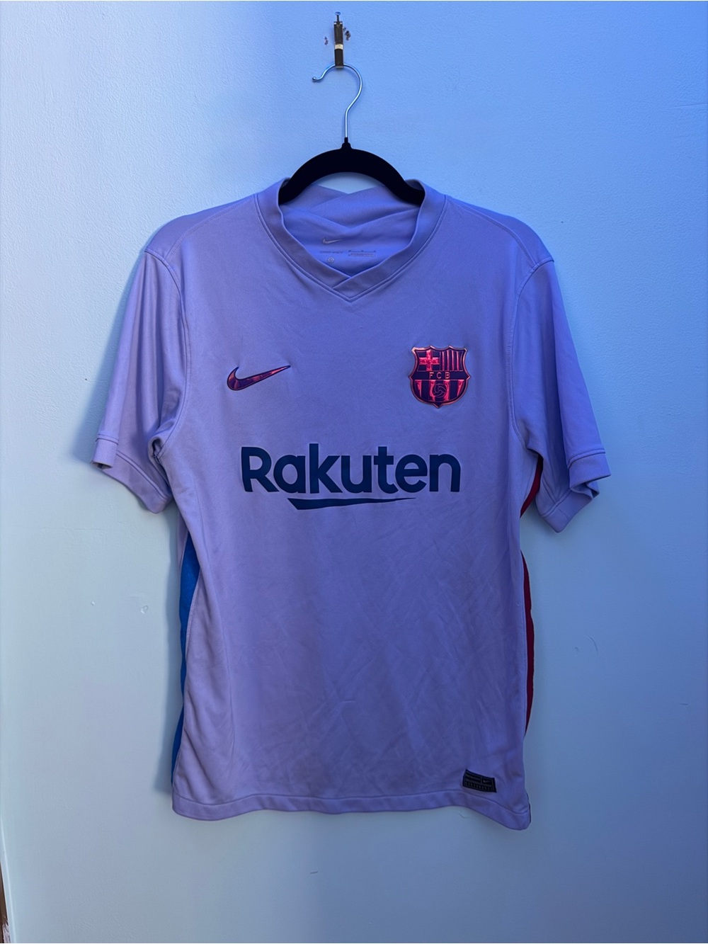 Nike FC Barcelona Jersey — Lavender with Navy and Red Accents 2021/22 size M